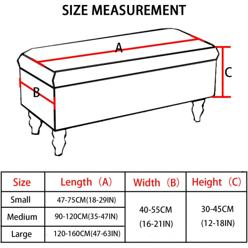 Stretch Ottoman Cover with Lid, Ivory Polarfleece Footstool Protector for Rectangular Folding Storage Bench, Size M 1