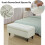 Stretch Ottoman Cover with Lid, Ivory Polarfleece Footstool Protector for Rectangular Folding Storage Bench, Size M 3