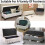 Stretch Ottoman Cover with Lid, Ivory Polarfleece Footstool Protector for Rectangular Folding Storage Bench, Size M 4