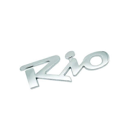 Hq Rio Emblem -1 Car Decor ABS Chrome Silver/Black Rio Logo Car Letter Rear Bumper ...