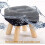 Small Solid Wood Stool with Fabric Seat, Space-Saving Design, Stylish Low Stool, Matte White, 30x30x34 cm 5