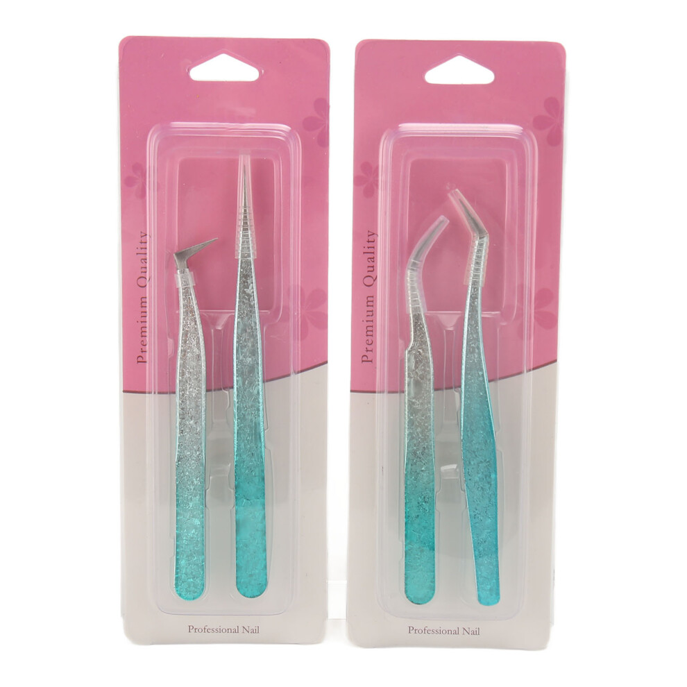 4PCS False Eyelash Extension Tweezer Straight And