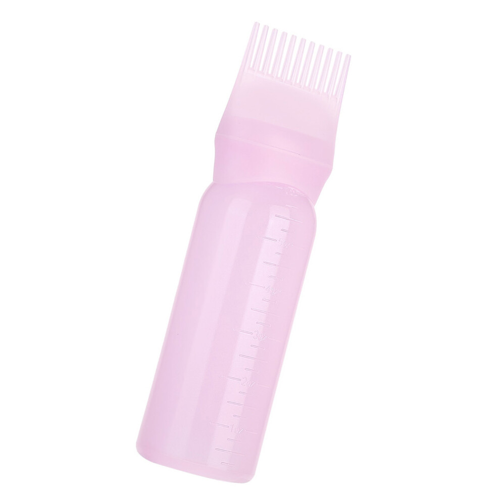 Pink 160Ml Hair Dyeing Bottle Brush Shampoo Hair Color Oil Comb Applicator Tool