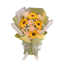 Rose Bouquet Handmade Soap Flower for Graduation Wedding Gift, Green Color, Natural Ingredients, Eco-Friendly Design