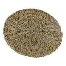 Stroh Rund Pouf Tatami-Kissen Bay Fenster Polster Bodenmatte für Zuhause Yoga Picknick-Zubehör