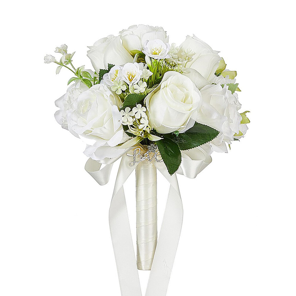 Wedding Bouquets for Bride - 30 x 22 cm Bridal Flowers for Church Wedding, Bridesmaid Hand Flowers, Elegant Floral Arrangements-image-OPC-PJRC998-NEW