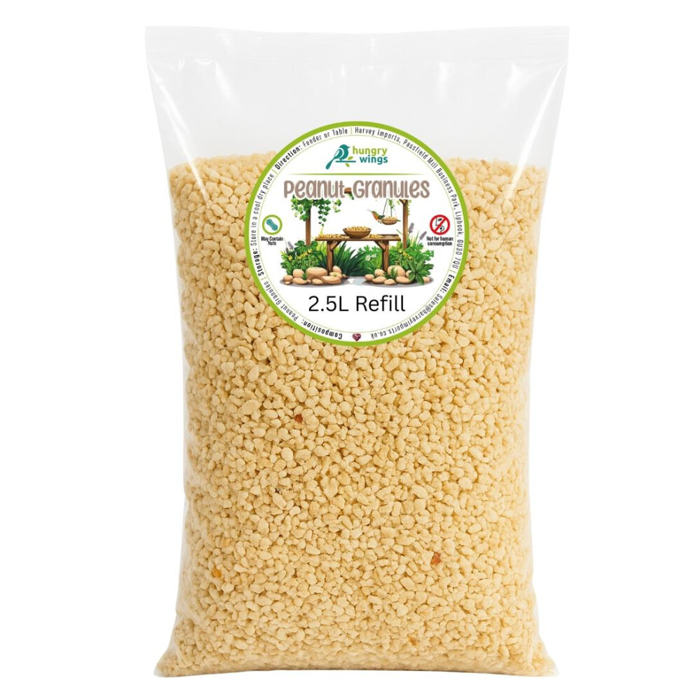 Hungry Wings Wild Bird Food 2.5L Refill | Peanut Granules Safe Small Birds - Image 3