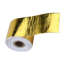 1 Rollen goldene Auto-Aluminiumfolie mit selbstklebender, reflektierender Hitzeschild-Abdeckband (10m * 5cm)