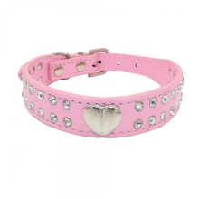 Water Diamond Pet Collar Smooth Peach Heart Xs Pink Tw