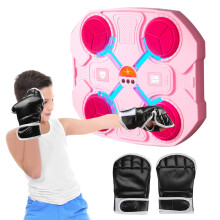2024 Upgraded Music Boxing Machine Bluetooth Smart LED Wall-Mounted Trainer for Kids Pink Electronic Exercise Device