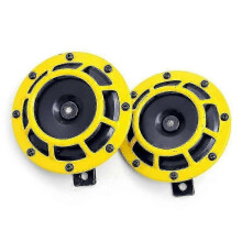 2Pcs 125mm 12V Electric Car Horn Super Loud High Tone/Low Tone Twin Horn Kit with Protective Grill f Tw