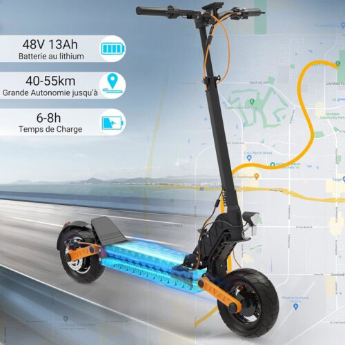 JOYOR S5 - Patinete elétrico dobrável - ABE - Motor 500W Bateria - Máx 20km/h - 48V 13AH Pneus de 10 polegadas - Preto 1