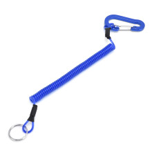 Fischerei-Lanyard Seil, ausziehbares Sicherheits-Sprung-Coiled-Seil, Schlüsselanhänger Zubehör Blau