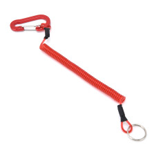 Angelschnur zum Angeln, ausziehbares Sicherheits-Sprung-coiled Seil, Schlüsselanhänger Zubehör, Rot