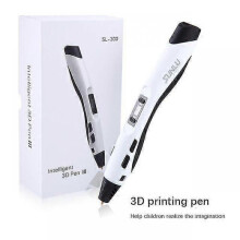 (Sl-300-white) Sl-300 3d Printing Pen Sl 300 White Color 3d Printing Pencil With 1.75mm 5m Pla Abs Printer Filament Creative Gift For Children Tw