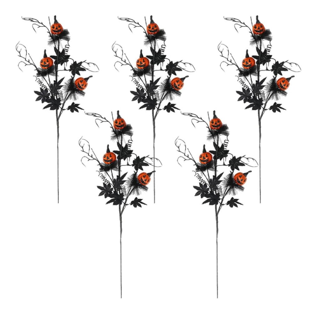 Halloween Horror Decorations - Black Pumpkin Cuttings Bouquet for Festive Atmosphere, 24-Inch Size, Durable Material-image-OPC-PJRCJ6M-NEW