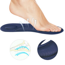 Orthopädische Einlegesohlen Flache Füße Fußgewölbeunterstützung Memory-Schaum Insole Schuhpolster Komfort Dunkelblau für Damen
