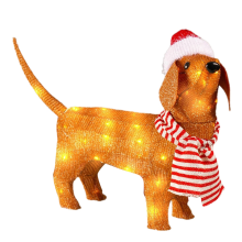 Julelys Gravhund Skinnende Dekorationer Ferie