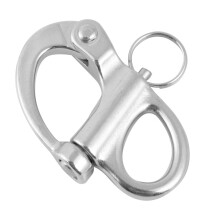 10*35mm moschettone a scatto in acciaio inossidabile con anello rotondo - Argento