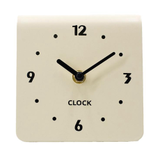Clock Simple Retro Living Room Decor Silent Desktop Creamy White