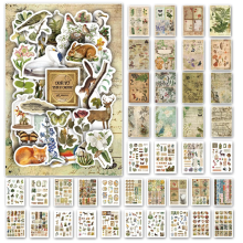Vintage Aesthetic Washi Stickers Paper for Scrapbooking, 40 Sheets Eph