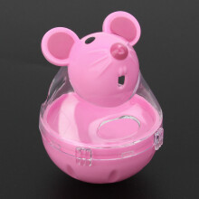Haustier Katzen- und Hundeschwertfutternapf, langsame Futterausgabe, Mäuseturbulenz-Design, Kugelspielzeug (Rosa)