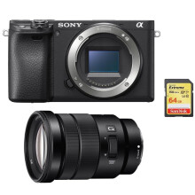 SONY A6400 Body Zwart + SONY SEL 18-105MM F4 G OSS + 64 GB SD-kaart