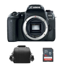 Canon EOS 77D Kameragehäuse, Tasche & SD-Karten-Set