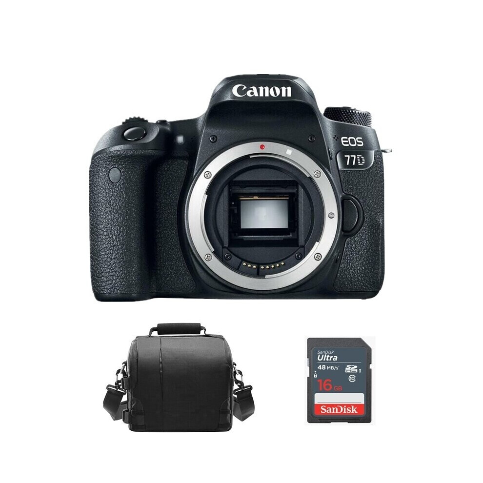 Canon Eos 77D Camera Body, Bag & Sd Card Bundle
