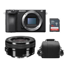 SONY A6500 Zwart + SEL 16-50MM F3.5-5.6 OSS Zwart + Tas + 16 GB SD-kaart