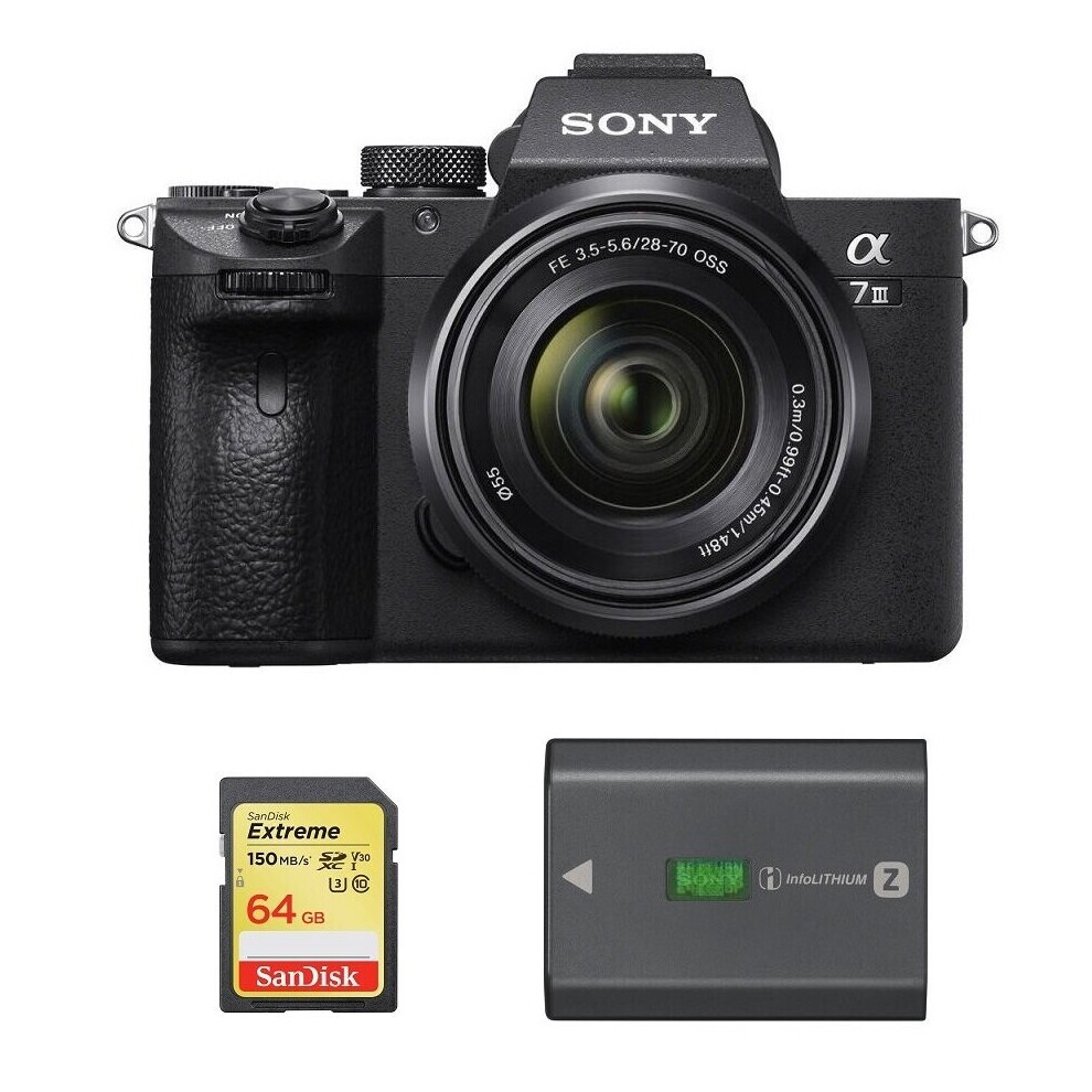 Sony A7 Iii Kit Sel 28-70Mm F3.5-5.6 Oss + 64Gb Sd Card + Np-Fz100
