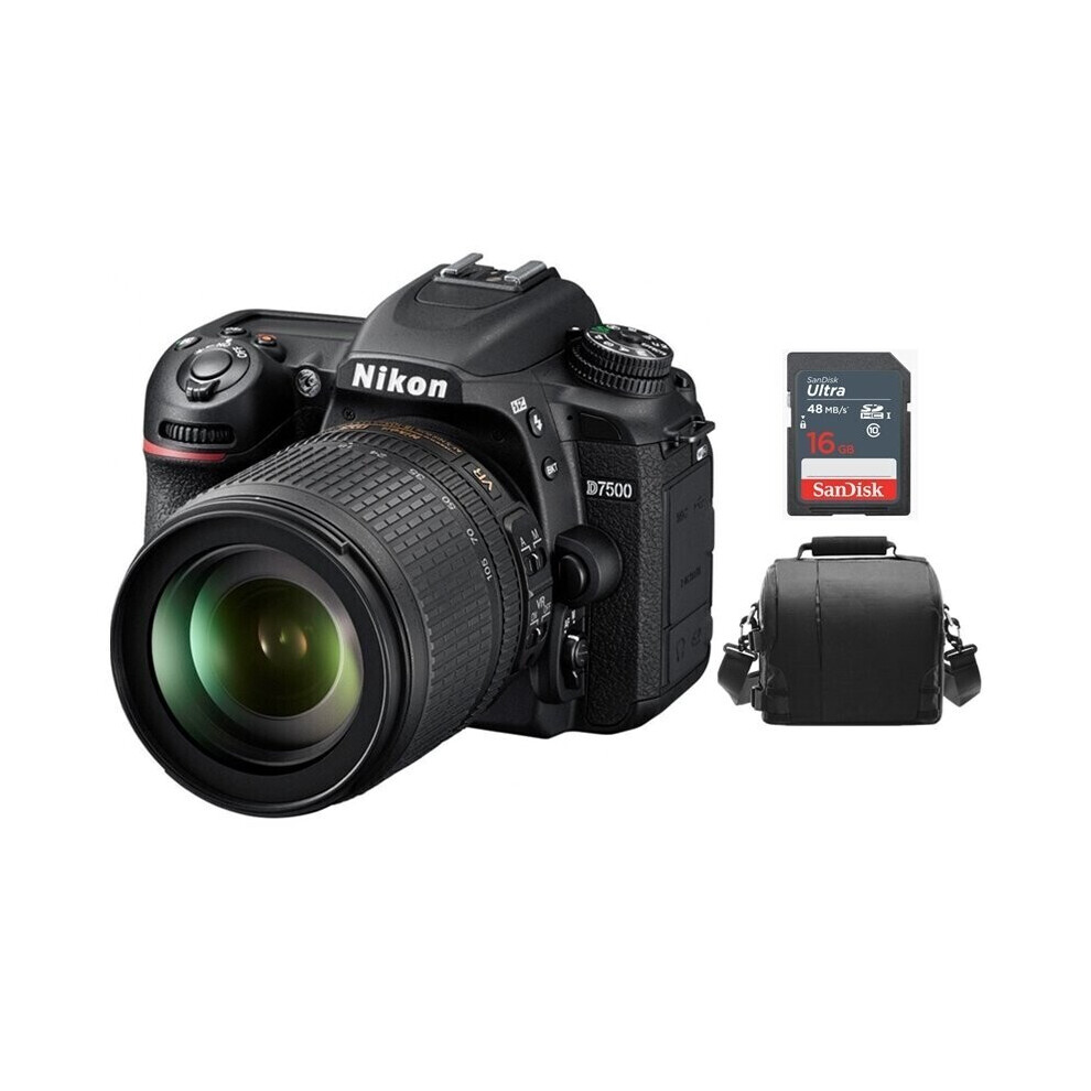 Nikon D7500 Kit Af-S 18-105Mm F3.5-5.6G Ed Vr + Bag + 16Gb Sd Card