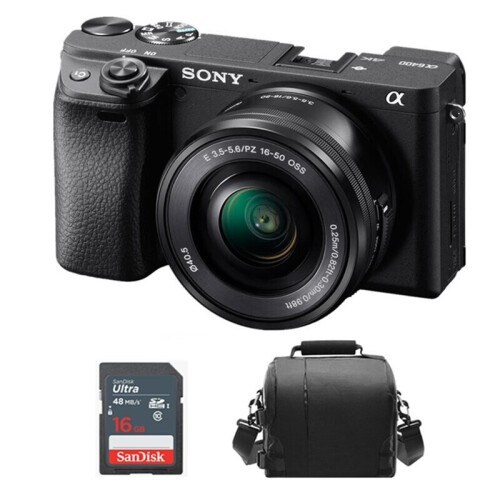 SONY A6400 Black KIT SEL 16-50MM F3.5-5.6 OSS Nero +Borsa +Scheda SD da 16 GB