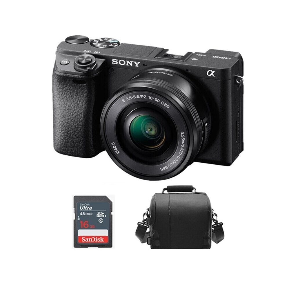 Sony a6400 Black Kit with SEL 16-50mm OSS, 4K Video, 16GB SD Card & Camera Bag
