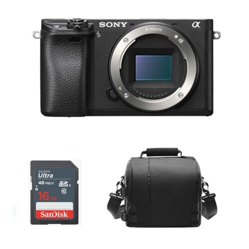 Sony SONY A6400 Σώμα Μαύρο + Τσάντα για Κάμερα + SD Κάρτα 16GB