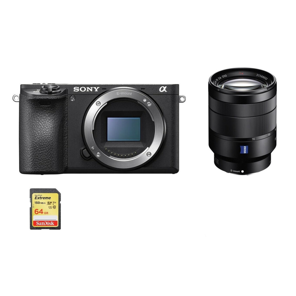 Sony A6500 + Sel 24-70Mm F4 Za Oss + 64Gb Sd Card Black