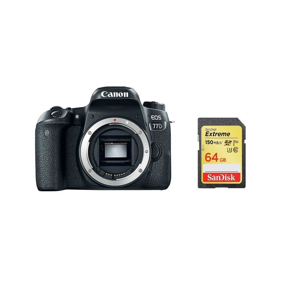 CANON EOS 77D Body + SanDisk Extreme 64G SD card