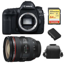 CANON EOS 5D IV +EF 24-70mm F4L IS USM+64GB SD card+Bag+LP-E6N Battery