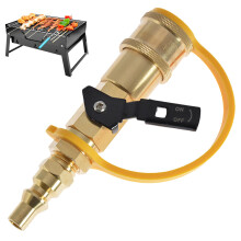 Propane Fittings and Adapters 1/4 Inch Quick Connect Brass Valve for Motorhomes Camping and Picnic Use
