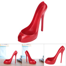 Neuartiger High Heel Schuh Weinflaschenhalter Aufbewahrung Weinregal Zuhause Dekor (Rot)