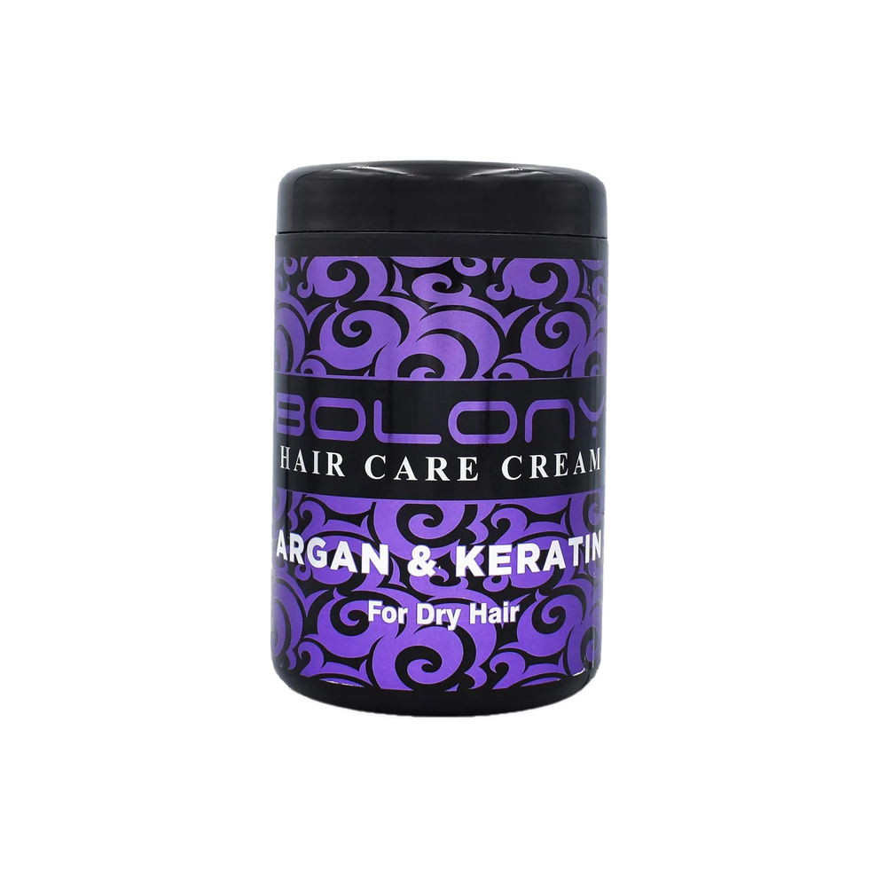Cream Bolony Argan & Keratin Hair 1000Ml | Moisturizing Leave-In For Dry, Damaged Hair With Heat Protection