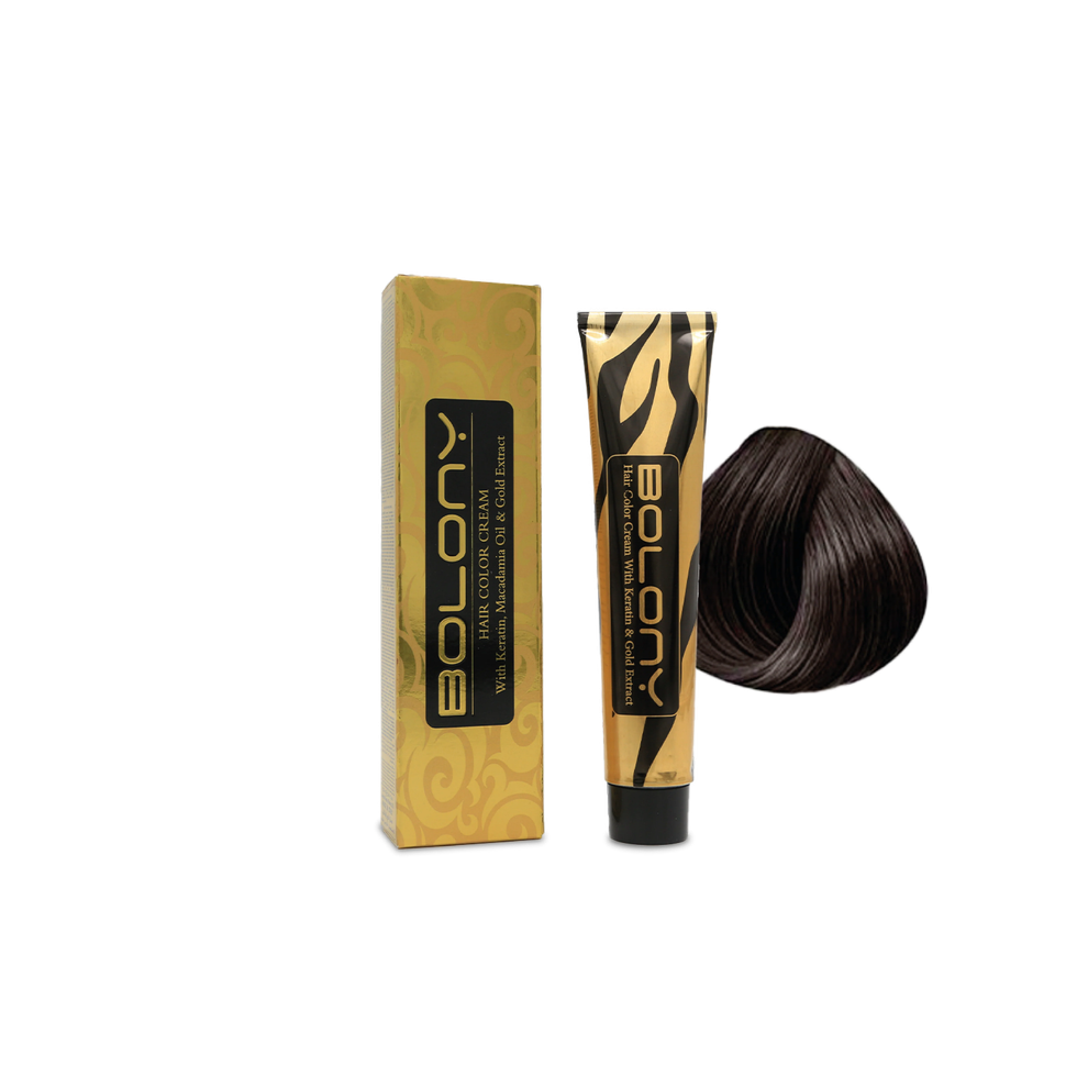 Bolony Hair Color Cream 5  Intense Light Brown 100ml | Natural Look, Long-Lasting Permanent Hair Dye, Soft Brown Shade