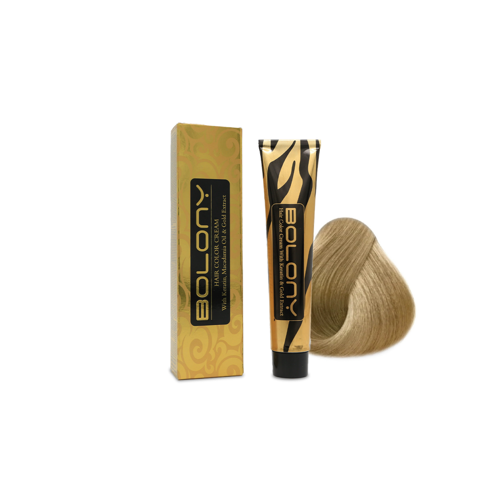 Bolony Hair Color Cream 9.001 Very Light Intense Ash Blond 100ml | Ultra-Cool Blonde Tone, Gray Coverage, Long Wear