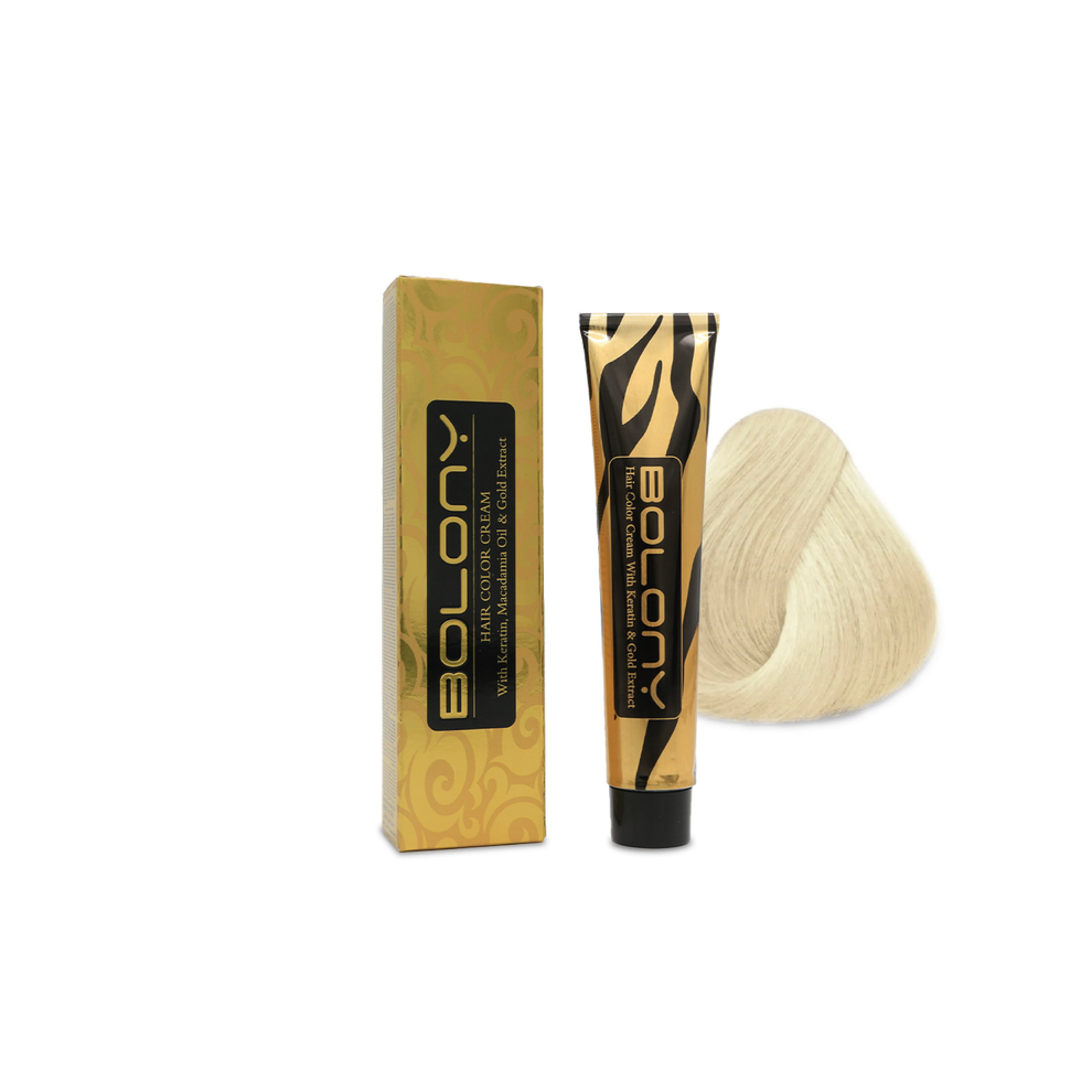 Bolony Hair Color Cream 8.001 Intense Light Ash Blond 100ml | Bright Ash Blonde Hair Dye, Brass-Free, High-Lift Color