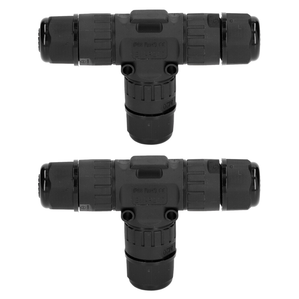 2Pcs T Type Tee Junction Box Connector Ip68 8195014684093
