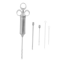 Stainless Steel Marinade Injector Set for Turkey, Chicken, Steak, and Brisket - Manual Flavor Injector for Barbecue Cooking