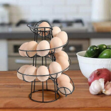 Kitchen Egg Holder Spiral Storage Shelf Egg Rack Holder Spiraling Dispenser Rack Holds Up To 18 Eggs (black) Tw