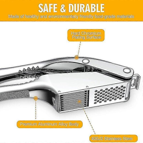 Garlic Press - Dual Function Garlic Crusher And Slicer Tw 2