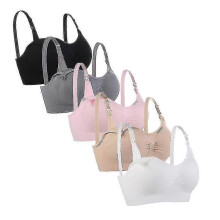 (L) Nursing Bra 5pack Wireless Deep Maternity Nursing Bra Bralette Sleeping Breastfeeding With Extra Extenders Tw