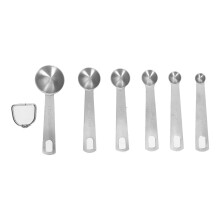 Edelstahl-Messlöffel mit Skala Gewürzlöffel-Set Backwerkzeug für Zuhause Küche 6 Stück/Set